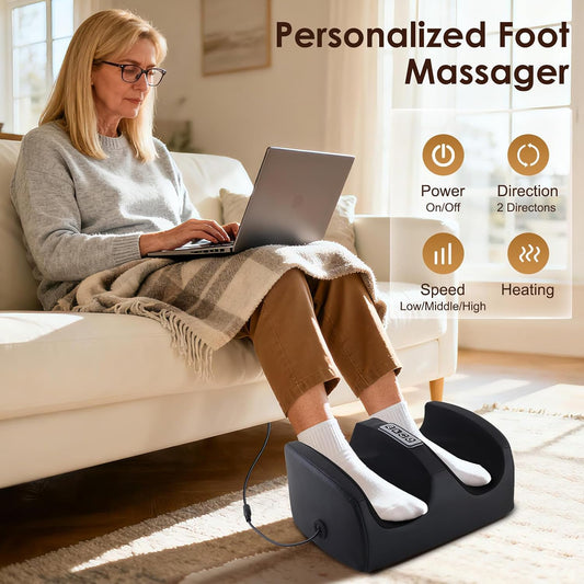 Foot Massager with Heat Electric Foot and Calf Massager Black