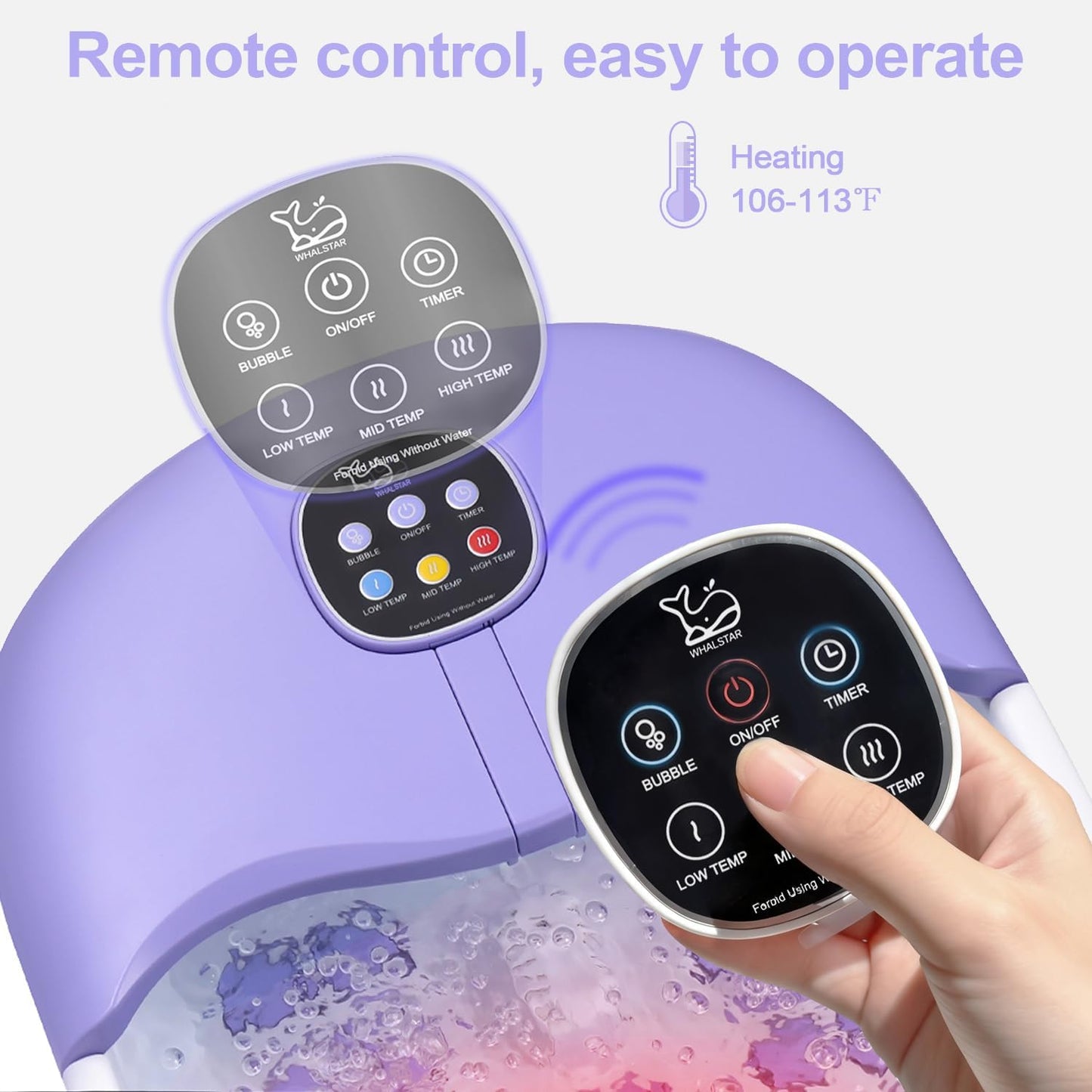 Collapsible Foot Spa Bath Massager with Heat Bubbles and Vibration Massage and Jets, 16oz Tea Tree Oil Foot Soak with Epsom Salt, Foot Bath Basin with Red Light & Remote - Pink