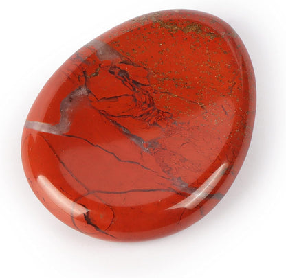 Artistone Moss Agate Crystal Chakra Thumb Worry Stone Teardrop Reiki Healing Stone Pocket Palm Stones for Anxiety Stress Relief Meditation Therapy Geometry Home Decor