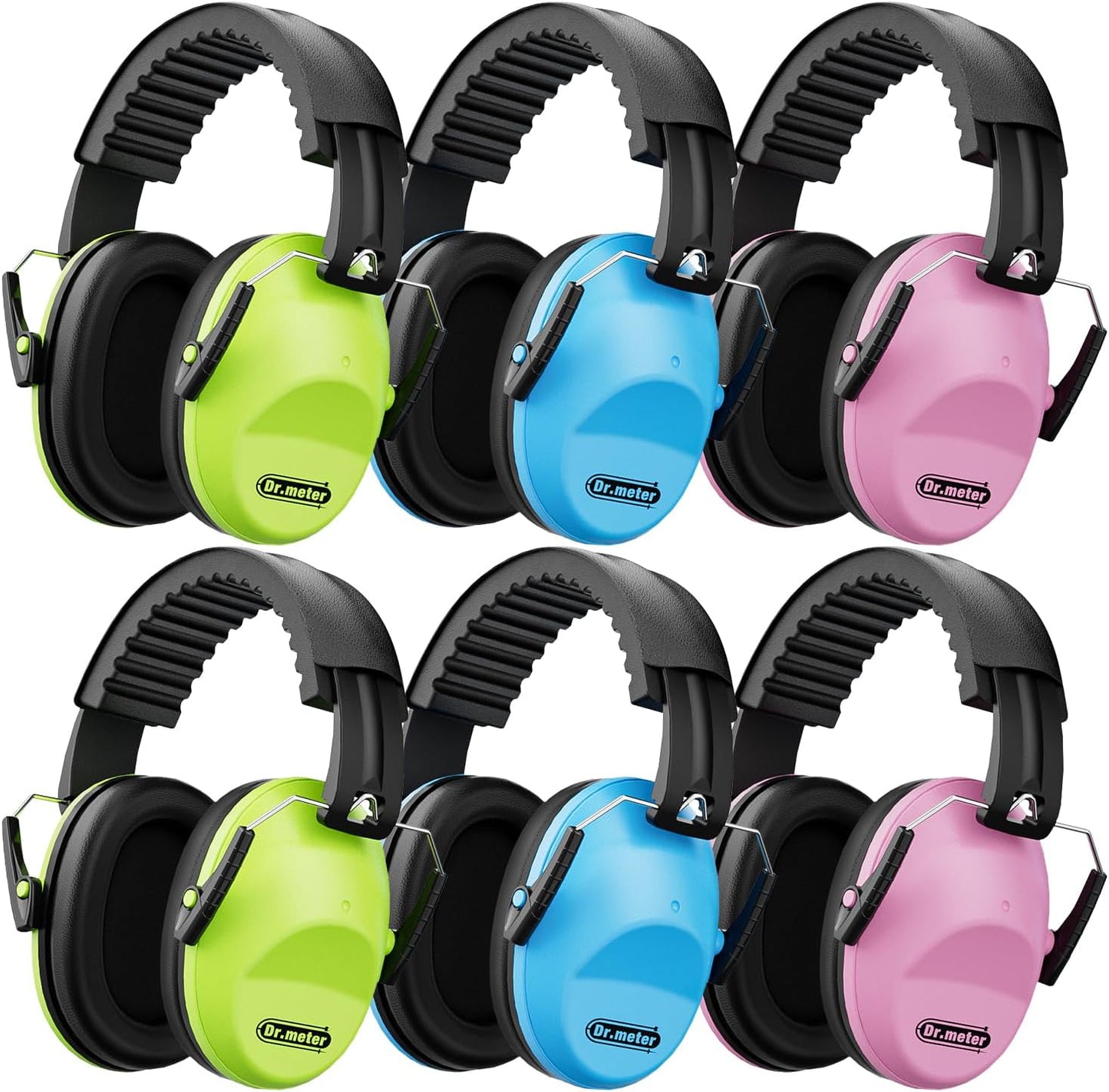 Dr.meter Ear Muffs for Noise Reduction: 27.4SNR Noise Cancelling Headphones for Kids Adults, EM100 Adjustable Hearing Protection Earmuffs for Monster Jam, Autism Sensory, Concerts, Fireworks- 3PACK
