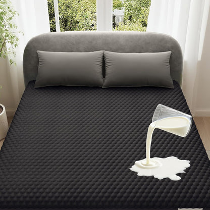 OhGeni 100% Waterproof Mattress Protector,Queen Size Premium Bamboo Mattress Pad,Pet Hair & Bedwetting Resistant,Cooling Breathable Fitted Sheets,Washable Bed Cover,Non-Slip Deep Pocket for Bedroom