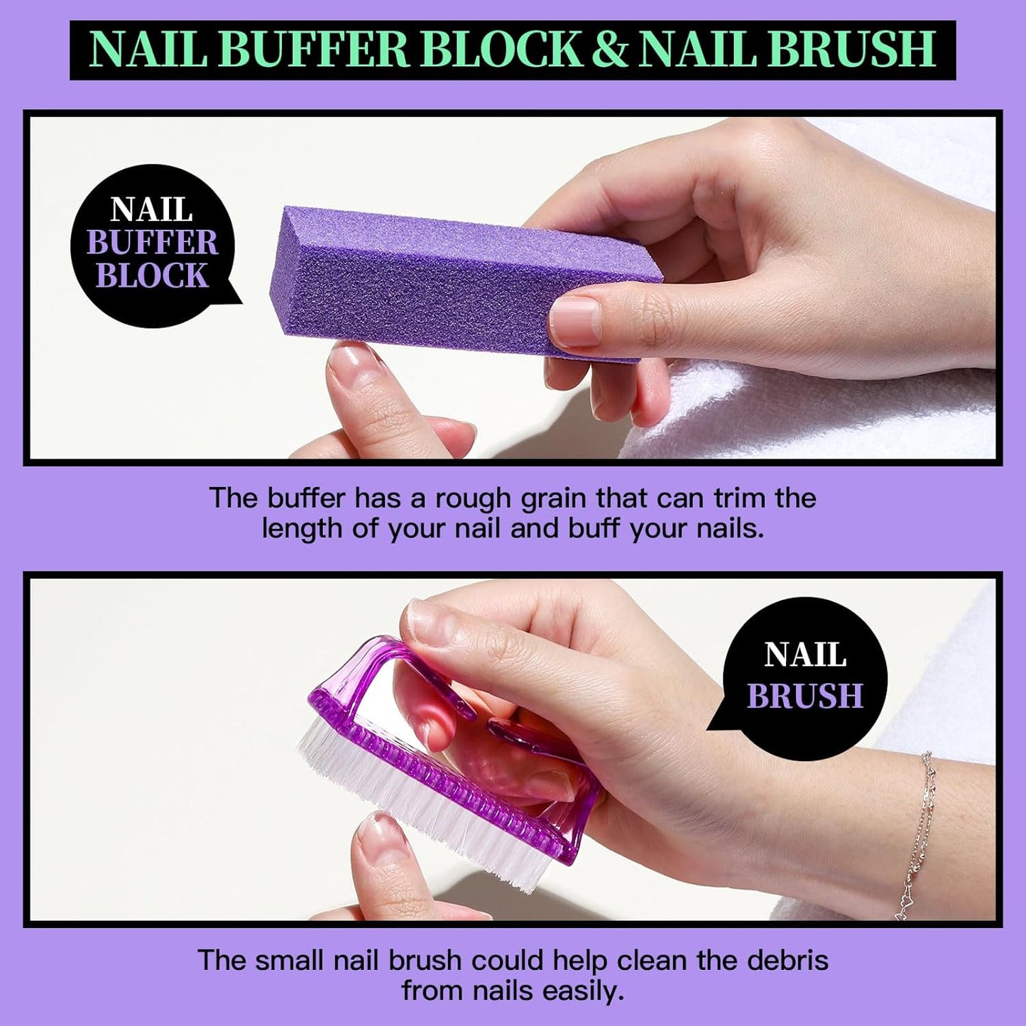 FANDAMEI Nail Care Kit, Nail Files 100/180, Nail Buffer Block, Cuticle Nippers, Cuticle Trimmer, Cuticle Pusher, Nail Tools, Nail Kit, Pedicure & Manicure Tools, Nail Prep Kit, Manicure Kit for Women