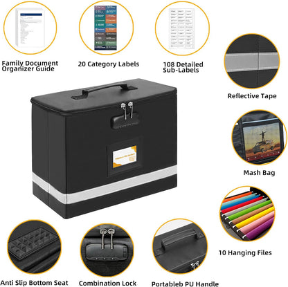 Deluxe Next of Kin Box Organizer with Labels,Estate Planning Organizer Kit