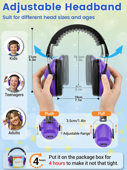 Dr.meter Ear Muffs for Noise Reduction: 27.4SNR Noise Cancelling Headphones for Kids Adults, EM100 Adjustable Hearing Protection Earmuffs for Monster Jam, Autism Sensory, Concerts, Fireworks