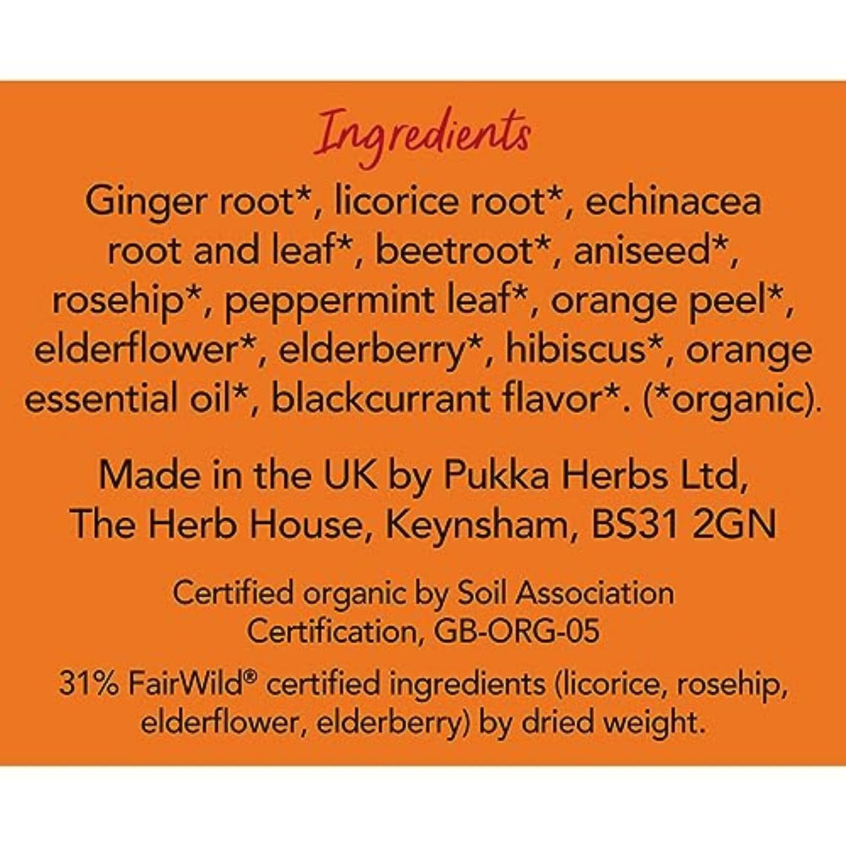 Pukka Elderberry & Echinacea Organic Herbal Tea, Perfect for Wellness Support, Caffeine Free, 80 Total Tea Bags (20ct - Pack of 4)