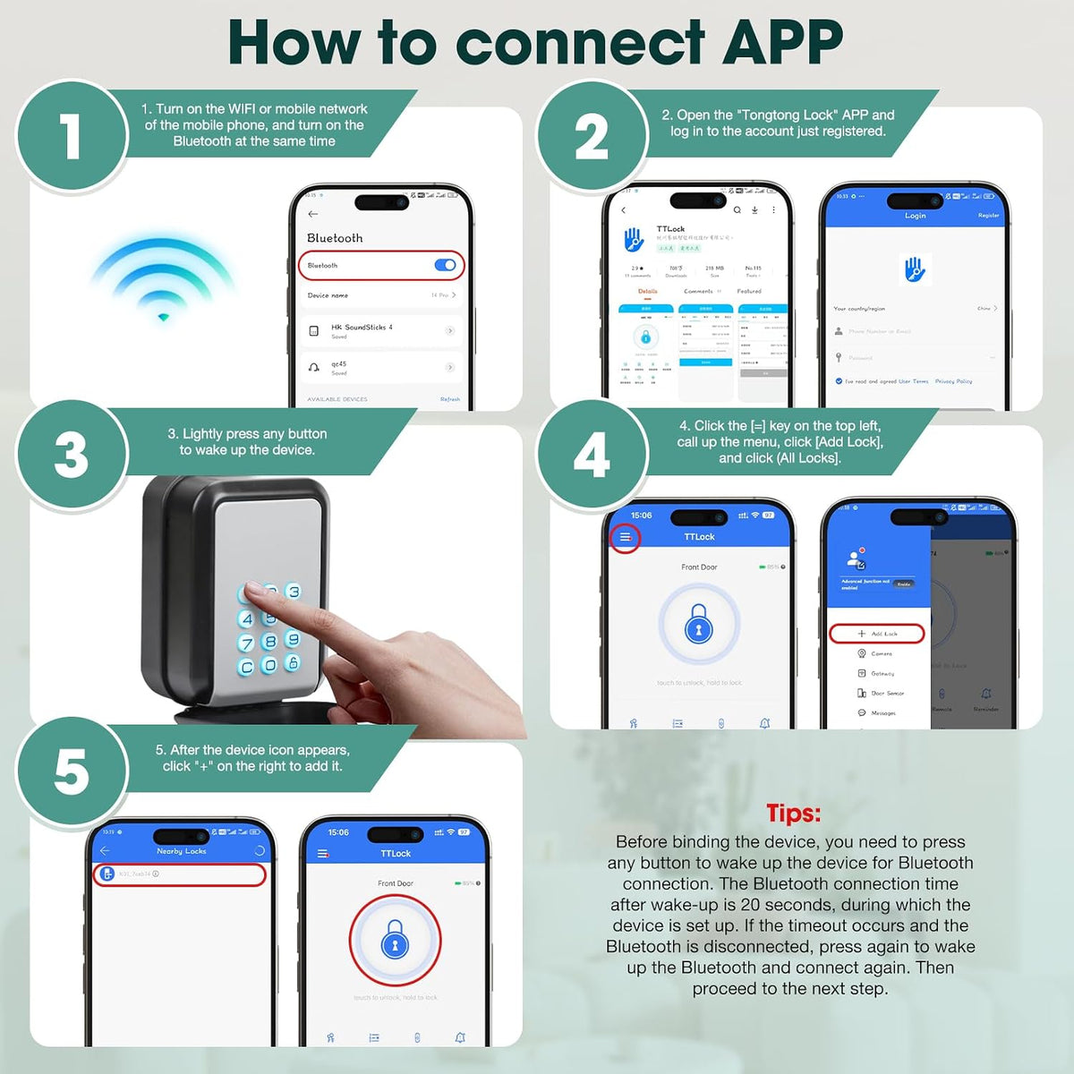 Smart Key Lock Box Electronic Bluetooth Lock Box with TTLOCK APP Control & PIN Code Types,Share eKey Lock Box for Airbnb Realtor House Office with Removable Shackle