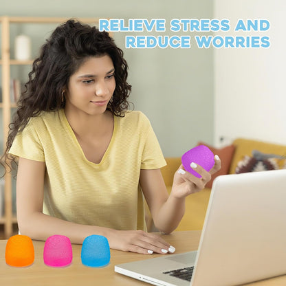 Stress Balls-Gumdrop Squishy Stress for Kids and Adults, Super Solid Squeeze Ball, Sensory for Stress Relief, Birthday, Easter Basket Stuffers and Party Favors (Blue)
