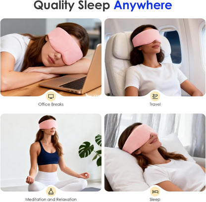 Weighted Eye Mask for Sleeping, Soft Minky Sleep Mask for Side Sleeper with Adjustable Buckle, 100% Blockout Design, Ideal for Meditation, Relaxation and Travel, Includes Storage Pouch (Grey)