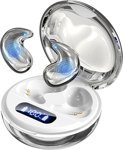 Sleep Earbuds for Side Sleepers, Invisible Flat Bluetooth Sleeping Earbuds, Zero Pressure White Noise Sleep Headphones, No Lights or Alerts, Tiny Hidden Earbuds for All Night Undisturbed Sleep