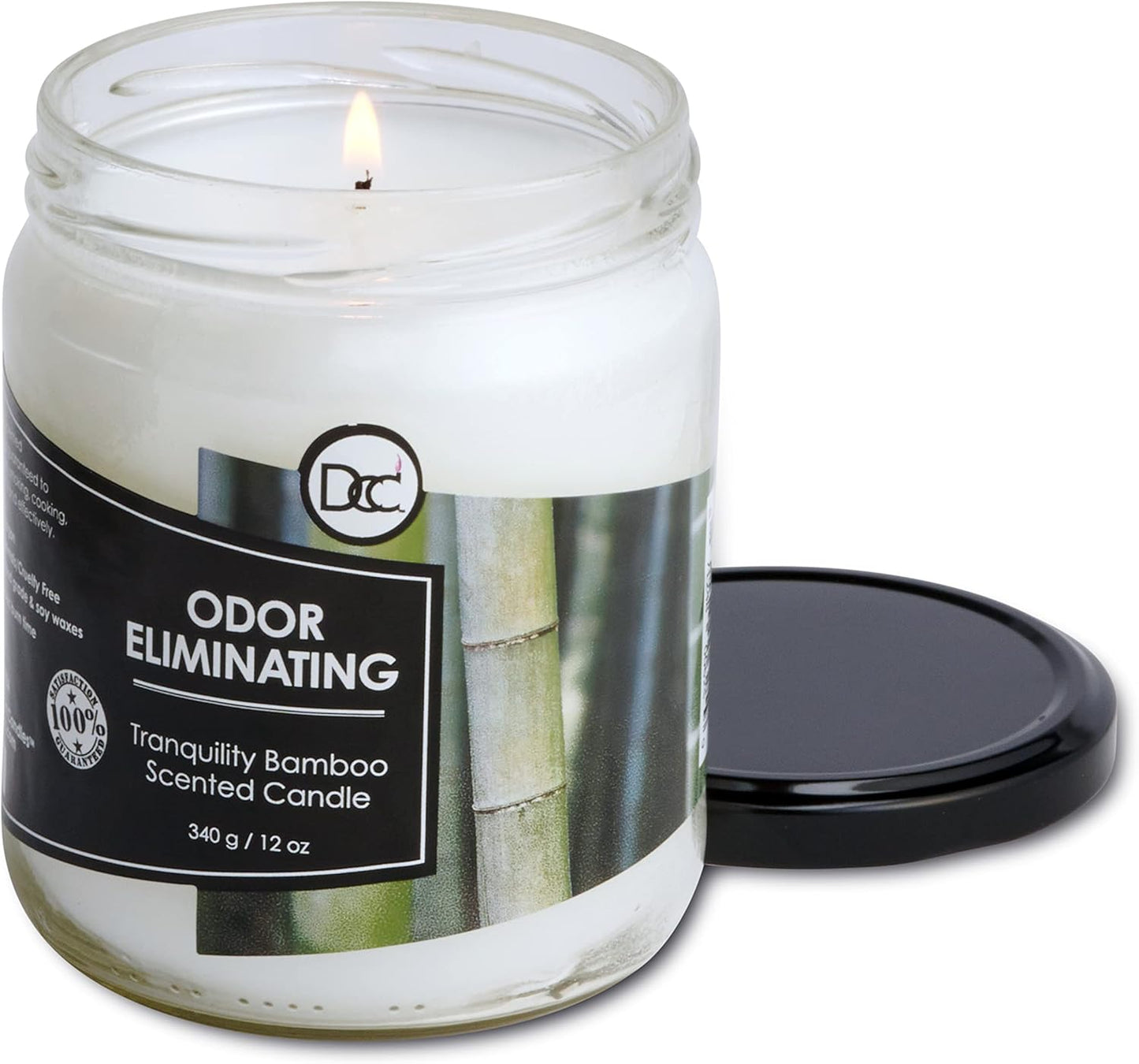 Vanilla Bean Odor Eliminating Highly Fragranced Candle - Eliminates 95% of Pet, Smoke, Food, and Other Smells Quickly - Up to 80 Hour Burn time - 12 Ounce Premium Soy Blend - Colors B