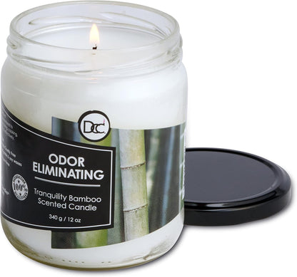 Vanilla Bean Odor Eliminating Highly Fragranced Candle - Eliminates 95% of Pet, Smoke, Food, and Other Smells Quickly - Up to 80 Hour Burn time - 12 Ounce Premium Soy Blend - Colors B