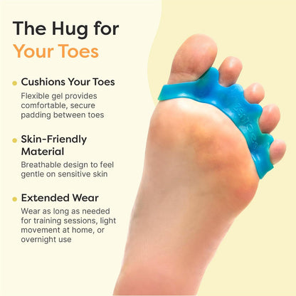 ZenToes Silicone Toe Spacers and Separators for Correct Toe Alignment, Bunion Relief, Hammertoe Straightener, Gel Orthopedic Corrector – 1 Pair (Black)