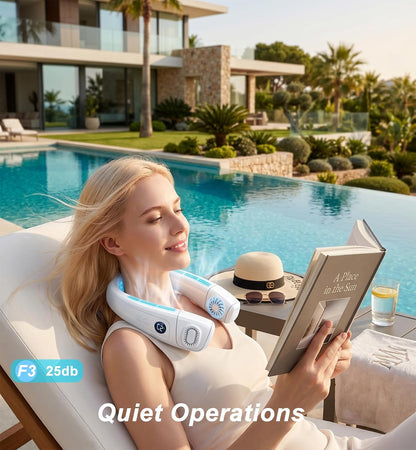 Neck Fan Air Conditioner with Large Cooling Plate, Portable Neck Fans that Blow Cold Air 360° Airflow, Wearable Personal AC Quiet Back Air Outlet 6000mAh Rechargeable,Gifts for Men Women Travel Office