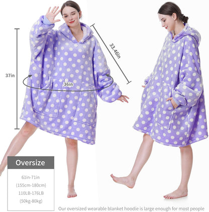 Aemicion Strawberry Blanket Hoodie,Oversized Sherpa Wearable Hooded Blanket,Warm Cozy Sweatshirt Gifts for Women Girls Adult