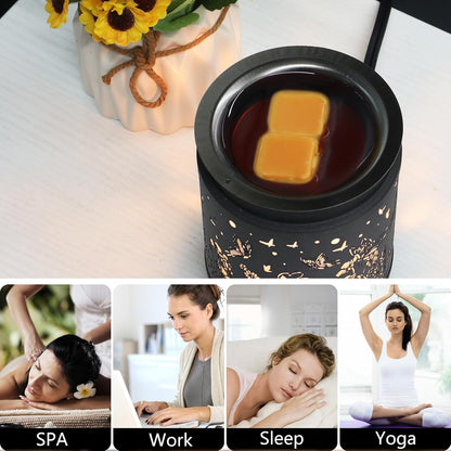 kobodon Wax Melt Warmer Metal Wax Warmer for Scented Wax Electric Fragrance Candle Oil Burner 2 in 1 Wax Melts as Gifts for Moms Grandma Women Girls(Sunflower)