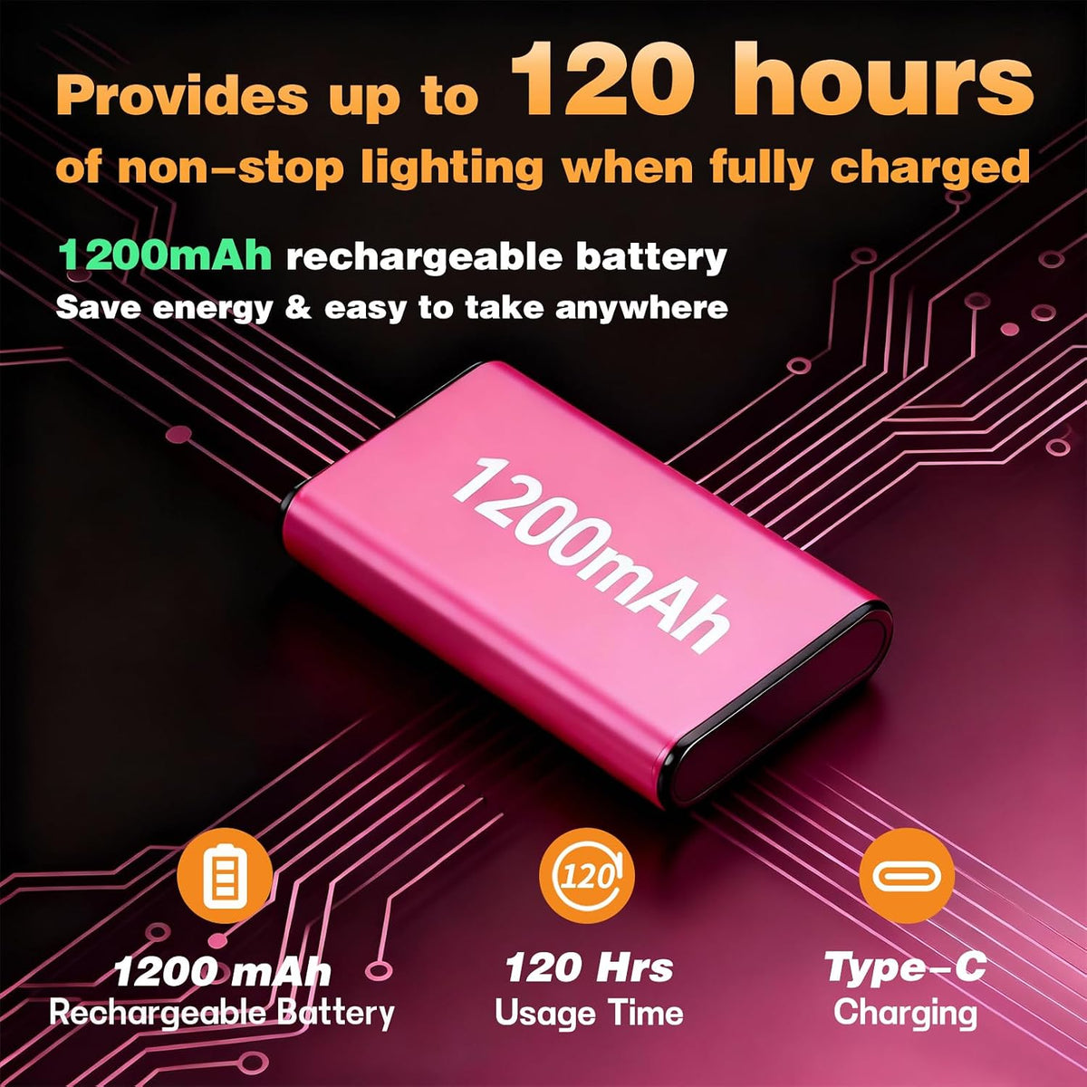 VAVOFO 24 LEDs Rotatable Book Light, Rechargeable Clip Reading Lamp