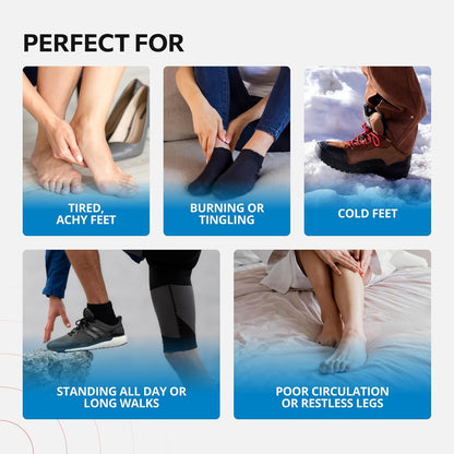 EMSense Heating Foot Massager - Cordless Vibration & Heat Therapy Wrap with 5 Heat Levels & 3 Vibration Modes for Tired Feet, Ankles & Lower Calf, USB-C Rechargeable - 1 Pack