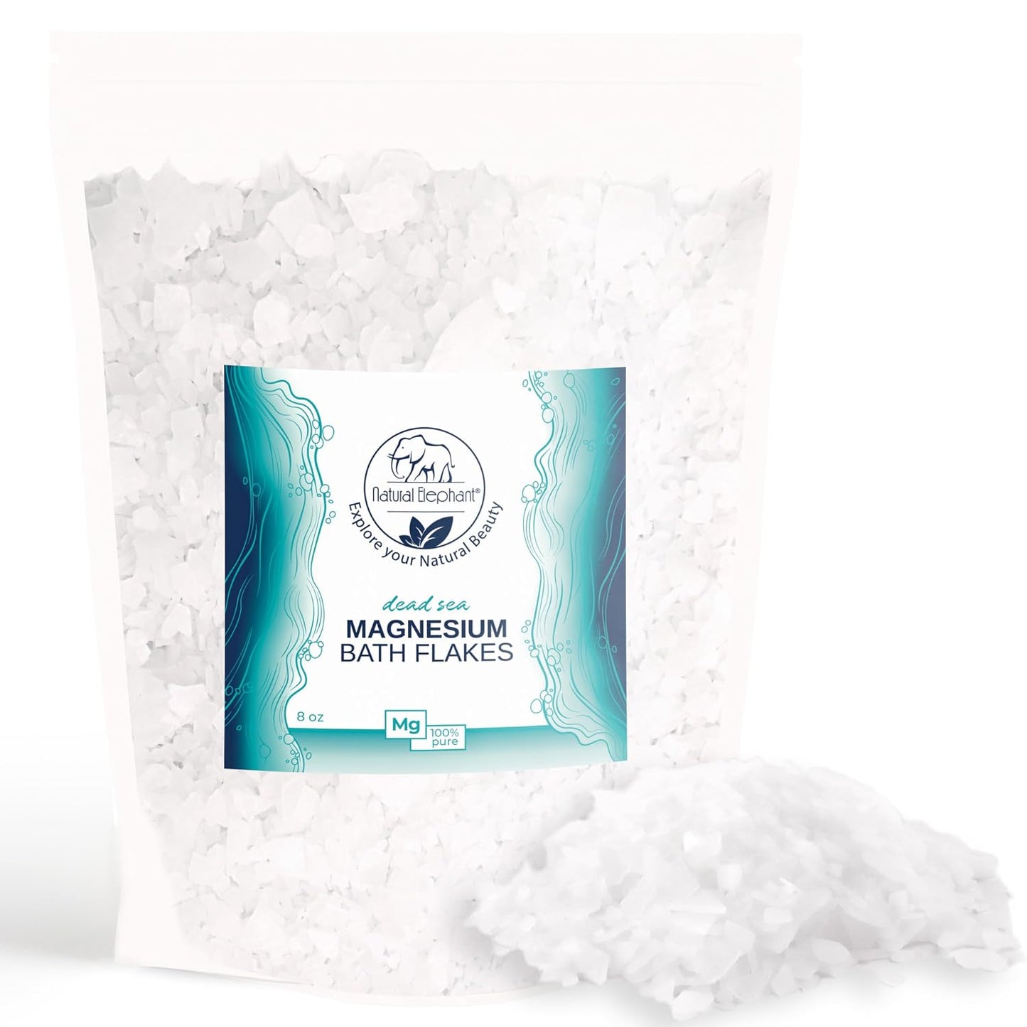 Natural Elephant Dead Sea Magnesium Bath Flakes | 10 lb (Pack of 2 5lb Bags) | Pure Magnesium Chloride Soak for Body and Foot | Ideal for a Soothing Bath Experience | Alternative to Epsom Salt