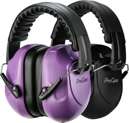 ProCase NRR 28dB Noise Reduction Ear Muffs, Foldable Adjustable Passive Noise Cancelling Headphones for Adults Kids Autism, Hearing Protection for Shooting, Construction, Mowing, Studying -Black - Colors A