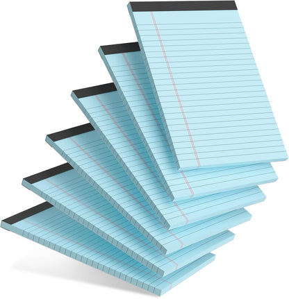 5pcs Small Note Pads 5x8 Notebook College Ruled Legal Pads Color Notepads 5 Pack Study Back Writing Pads 5 x 8 Perforated Narrow Ruled Pads of Paper for School & Office Supplies 30 Sheets/Pack