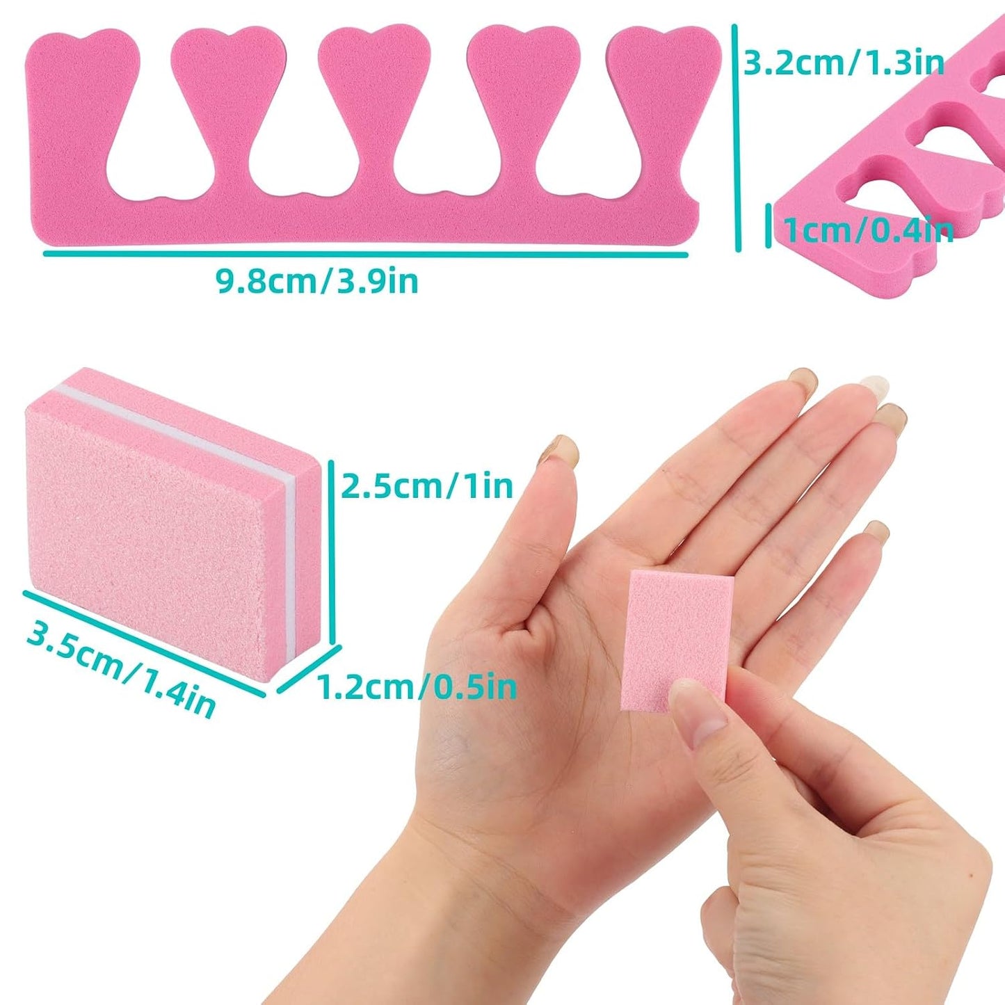 48pcs Sponge Toe Separators Pedicure Set for Nail Polish- Premium Nail Art Painting and Polishing Tool Kit, 4 Funy Color