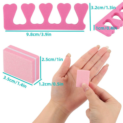 48pcs Sponge Toe Separators Pedicure Set for Nail Polish- Premium Nail Art Painting and Polishing Tool Kit, 4 Funy Color