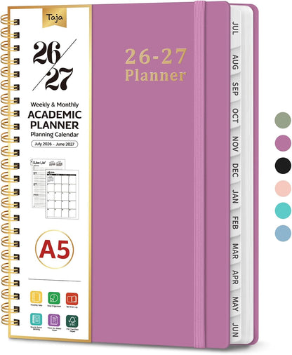 Planner 2026-2027, 8.5" x 11" Weekly and Monthly Academic Year Planner Calendar, July 2026 - June 2027, Hardcover Large School Planning Agenda With Tabs, Perfect for School & Office Supplies, A4, Green