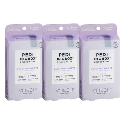 VOESH Pedi in a Box 4 Step Fresh Trio - 3 Pack of Ocean Refresh, Eucalyptus Energy Boost, & Cucumber Fresh Pedicure Set, DIY Pedi, Foot Spa