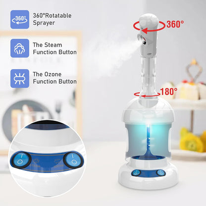 Facial Steamer, Ozone Nano Ionic Face Steamer for Deep Cleaning