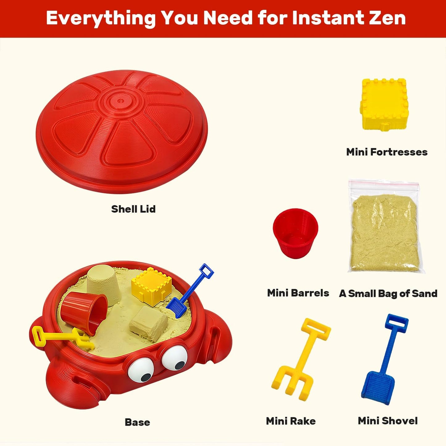 Mini Turtle Sandbox Zen Garden for Desk, Desktop Sandbox on the Go Stress Relief, Mini Desk Zen Sand Garden Kit with Lid, Funny Coworker, Birthday, Friend Gifts Idea