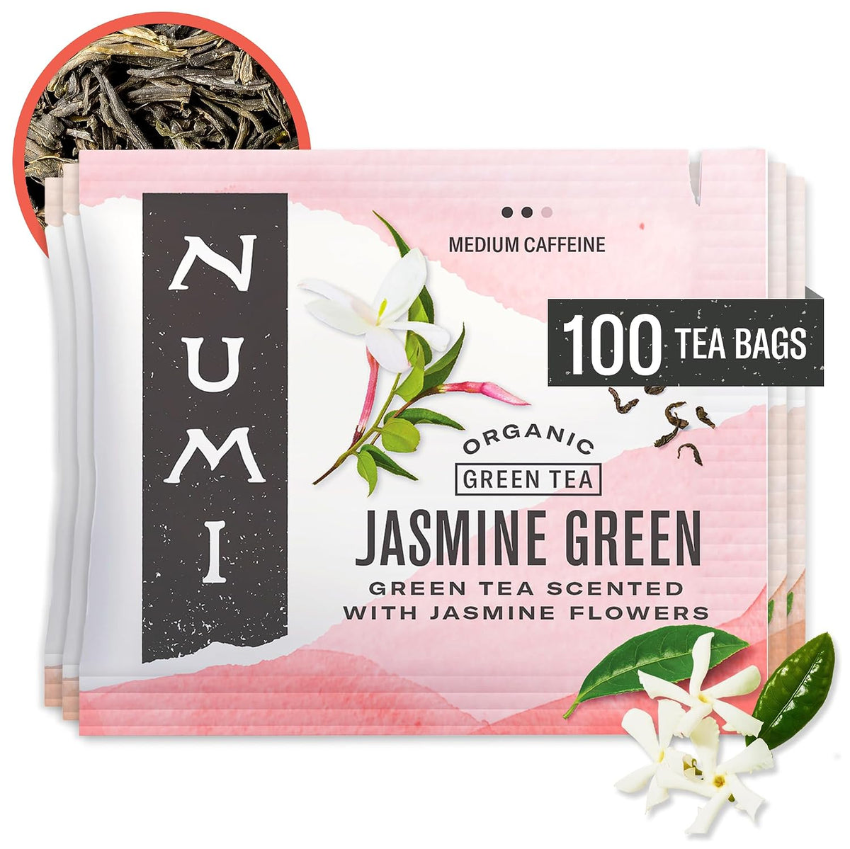 Numi Organic Jasmine Green Tea, 100 Green Tea Bags