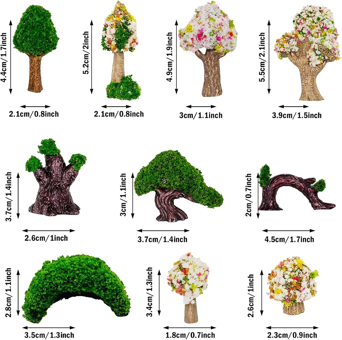 Cayway 26 PCS Outdoor Fairy Garden Miniatures Mini Zen Garden Accessories, Artificial Grass, Model Trees, Terrarium Ornaments, Dollhouse Supplies, Bonsai Decorative Craft Tools Kit