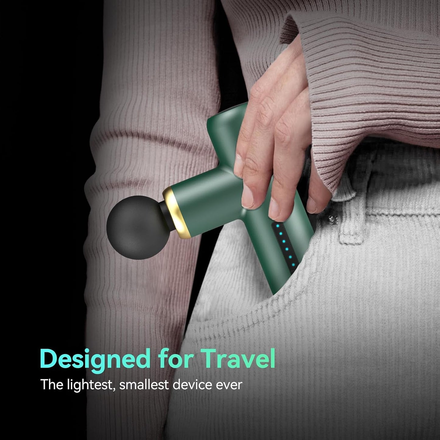 Mini Massage Gun Pocket-Sized Massage Gun Deep Tissue Quiet, Portable Percussion Muscle Travel Massager Gun, Back/Neck Massager for Pain Relief Deep Tissue (Gray)