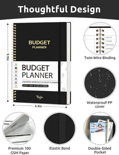 Budget Planner - Monthly Budget Book with Expense Tracker Notebook, Undated Bill Organizer & Finance Planner to Take Control of Your Money, Account Book to Manage Your Finances-Pink
