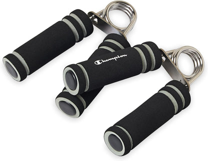 Champion 2-Pack Hand Grip Strengthener, Medium Resistance Grip Strength Trainer with Soft Foam Handles, Forearm and Wrist Trainer for Home Gym Workouts, Stress Relief and Daily Conditioning