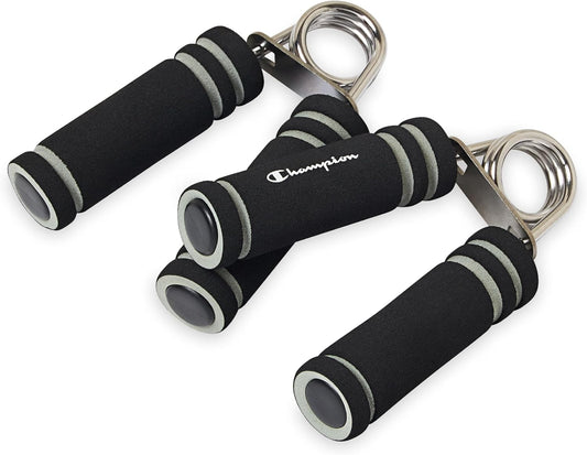 Champion 2-Pack Hand Grip Strengthener, Medium Resistance Grip Strength Trainer with Soft Foam Handles, Forearm and Wrist Trainer for Home Gym Workouts, Stress Relief and Daily Conditioning