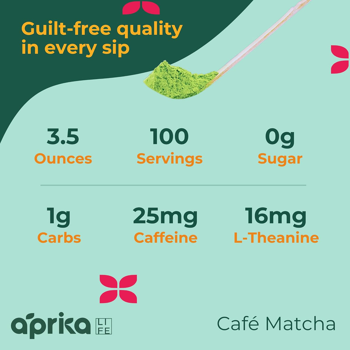 AprikaLife Sweet Matcha Latte Mix - 1st Harvest Ceremonial Grade - 6.4 oz