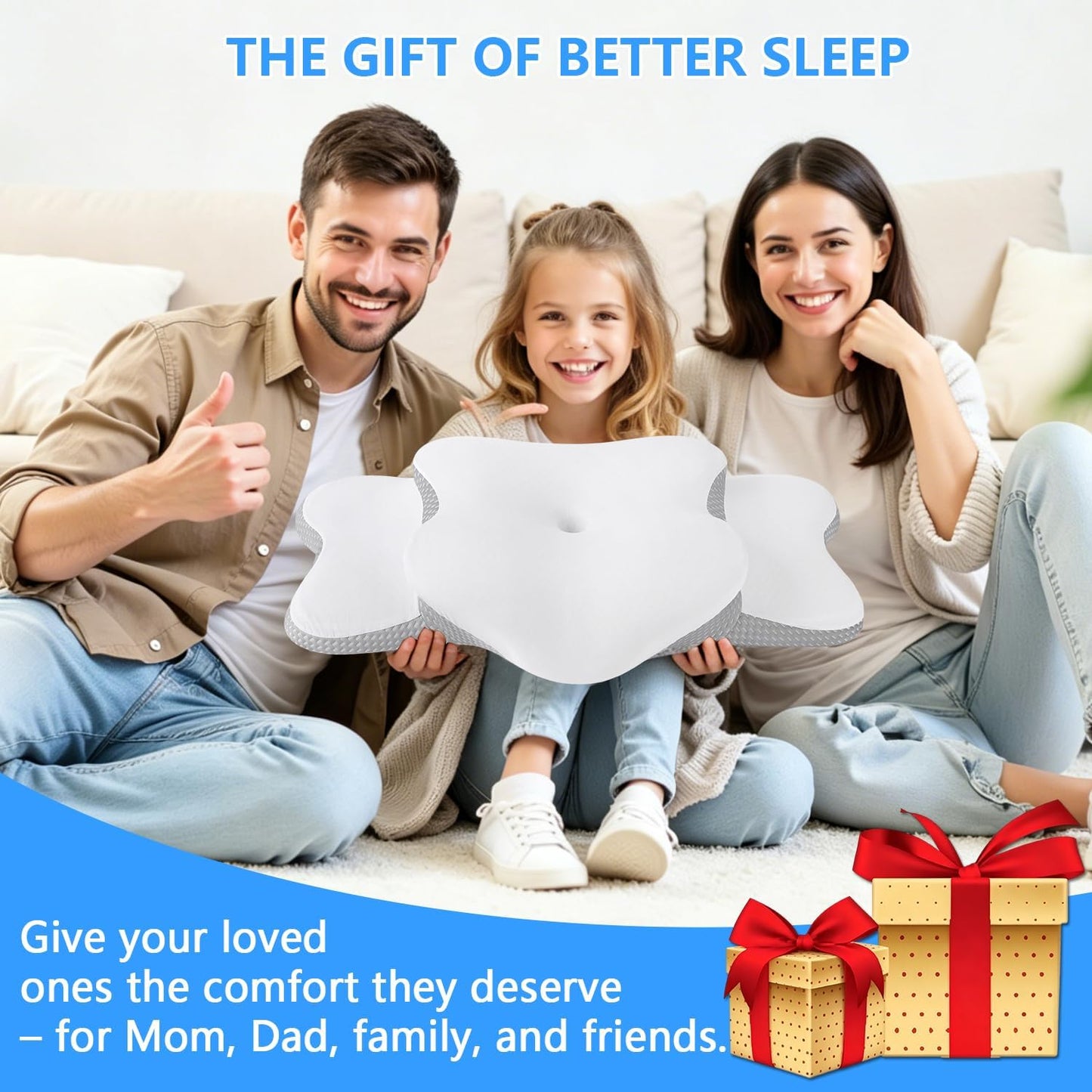 Ergo Pillow for Sleep Apnea, Neck Pain, and Snoring Relief | Cervical Neck Pillow for Neck Pain Relief & Side Sleeper | Orthopedic Memory Foam with Ergonomic Neck Support, Gray, Standard