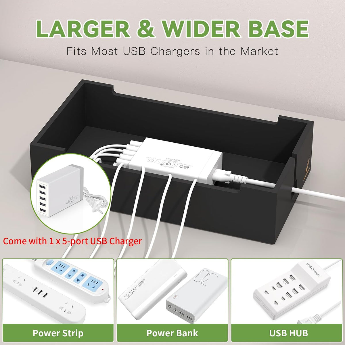 Pezin & Hulin Cell Phone Charging Station for Multi Devices-Natural Bamboo