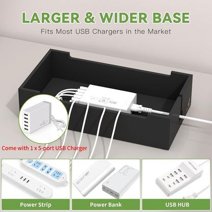 Pezin & Hulin Cell Phone Charging Station for Multi Devices-Natural Bamboo