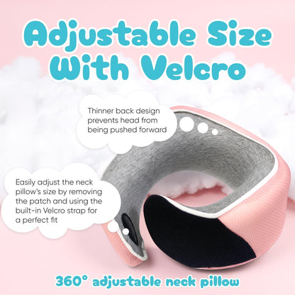 Proglobe Travel Neck Pillow for Airplanes, Long Haul Flight Kit, Grey