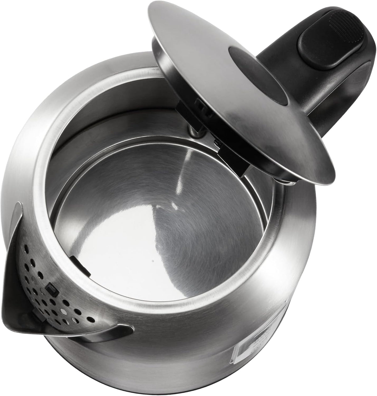 Amazon Basics Electric Kettle with Glass Carafe for Tea and Coffee, BPA-Free, Fast Boiling, Auto Shut-Off, Boil-Dry Protection, Water Level Indicator, 1.7 Liter, 1500W, Black and Silver
