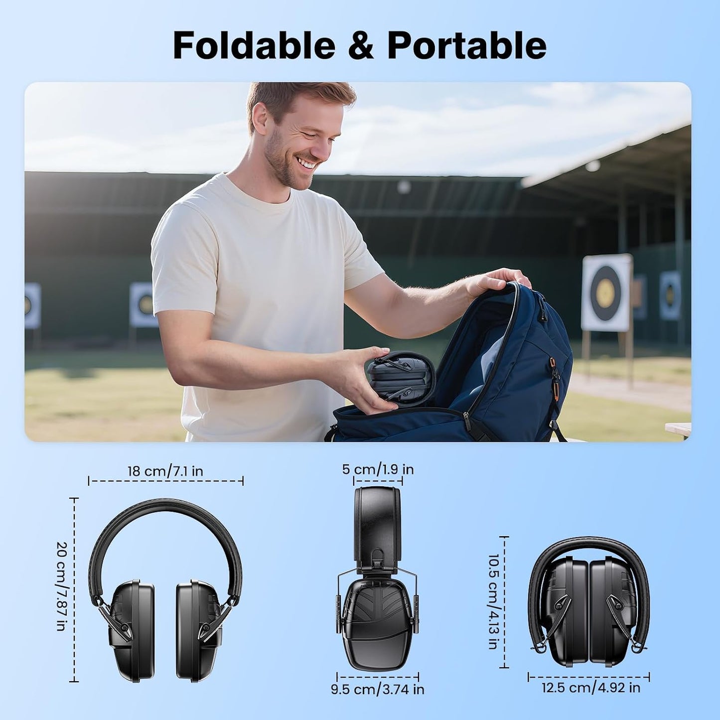Link Dream 2Pack Ear Protection, NRR 35dB Hearing Protection Noise Canceling Ear Muffs Adjustable Headband for Shooting