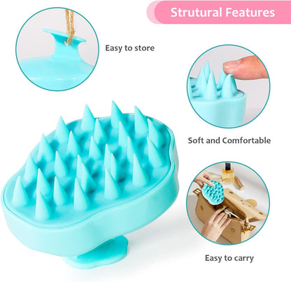 URTHEONE Soft Silicone Hair Scalp Massager Shampoo Brush for Wet Dry Oily Curly Straight Thick Thin Rough Long Short Natural Men Women Kids Pets Hair Care Tools（Pink