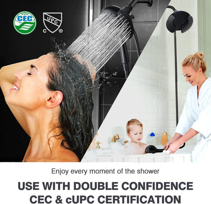 INAVAMZ Shower Head with Handheld High Pressure: Hand Held Shower Head & Rain Shower Head 2-IN-1 Shower Head with 59" Rotatable Stainless Steel Hose, Shower Trim Systems, Sliver 2.5 GPM 15391 Filter