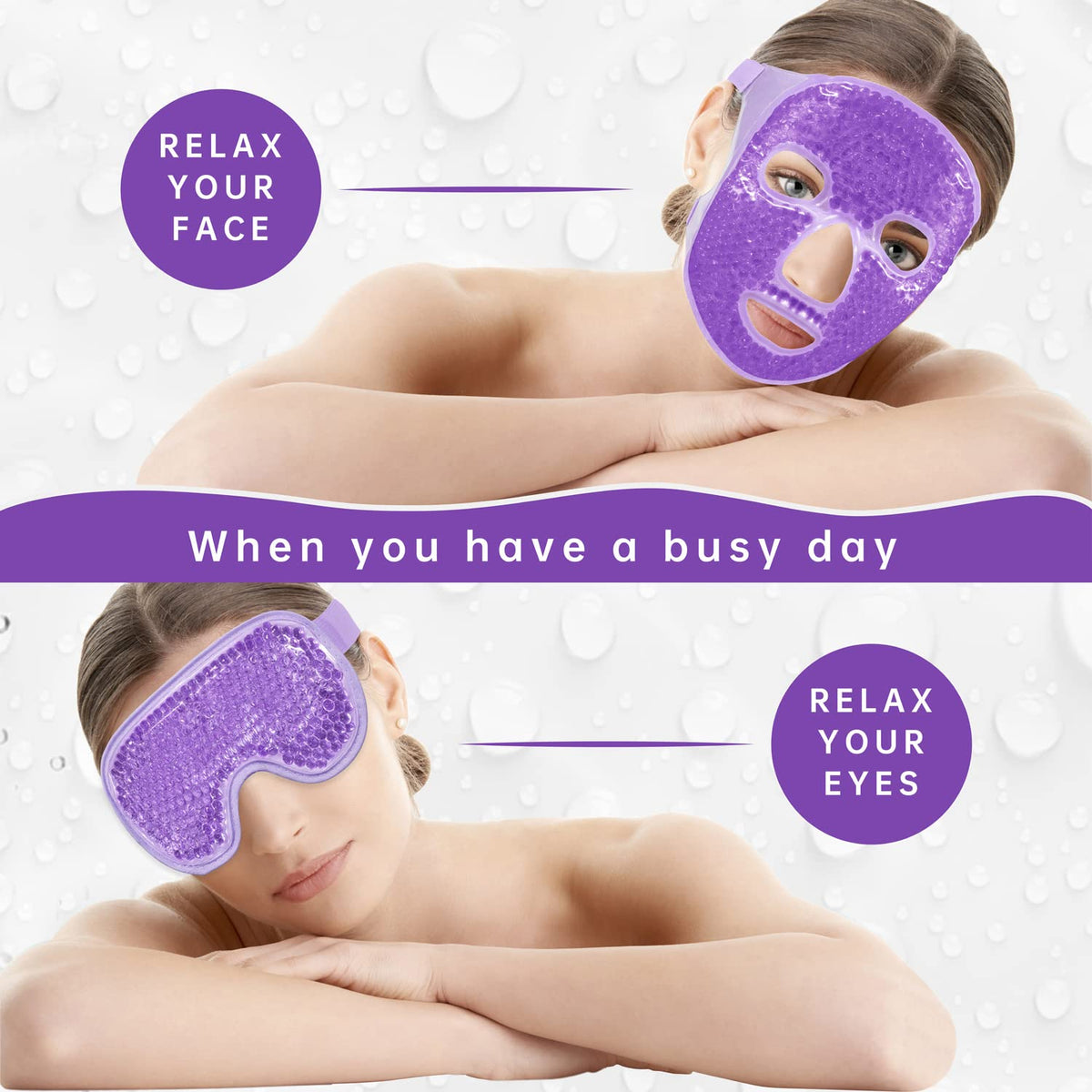ZNÖCUETÖD Cold Face Ice Mask Facial Ice Pack, Hot Cold Compress for Face