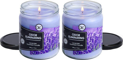 Vanilla Bean Odor Eliminating Highly Fragranced Candle - Eliminates 95% of Pet, Smoke, Food, and Other Smells Quickly - Up to 80 Hour Burn time - 12 Ounce Premium Soy Blend - Colors B