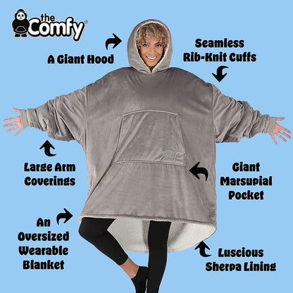 THE COMFY Original | From Shark Tank | Patented | Oversized Sherpa Wearable Blanket Hoodie| Gift for Women & Men | One Size