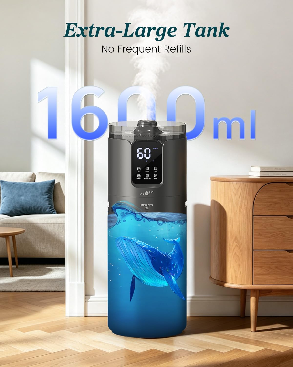 16L Cool Mist Humidifier Large Room Whole House & Commercial 1500 sq.ft