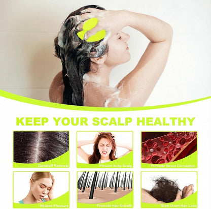Meartchy Silicone Scalp Massager Shampoo Brush, Scalp Brush for Hair Growth & Dandruff Removal, Hair Scrubber Scalp Stimulator Exfoliator Brush with Soft Bristles for Wet Dry Scalp Care (Black)